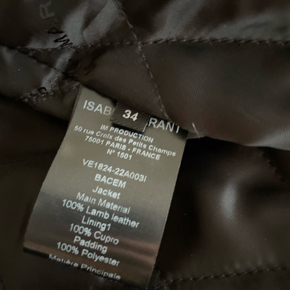Isabel Marant's Bacem lamb leather jacket black NWT - Picture 13 of 14